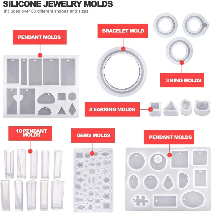 Pixiss Resin Molds for Jewelry Earring Making Kit Earring Epoxy Molds for Resin Jewelry, Pendants, Resin Crafts, DIY Earring