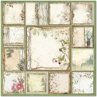 STAMPERIA INTERNATIONAL, KFT PAPER PAD 12X12 10PK FOREST, 30.5 x 30.5 (12" x 12"), Multicoloured