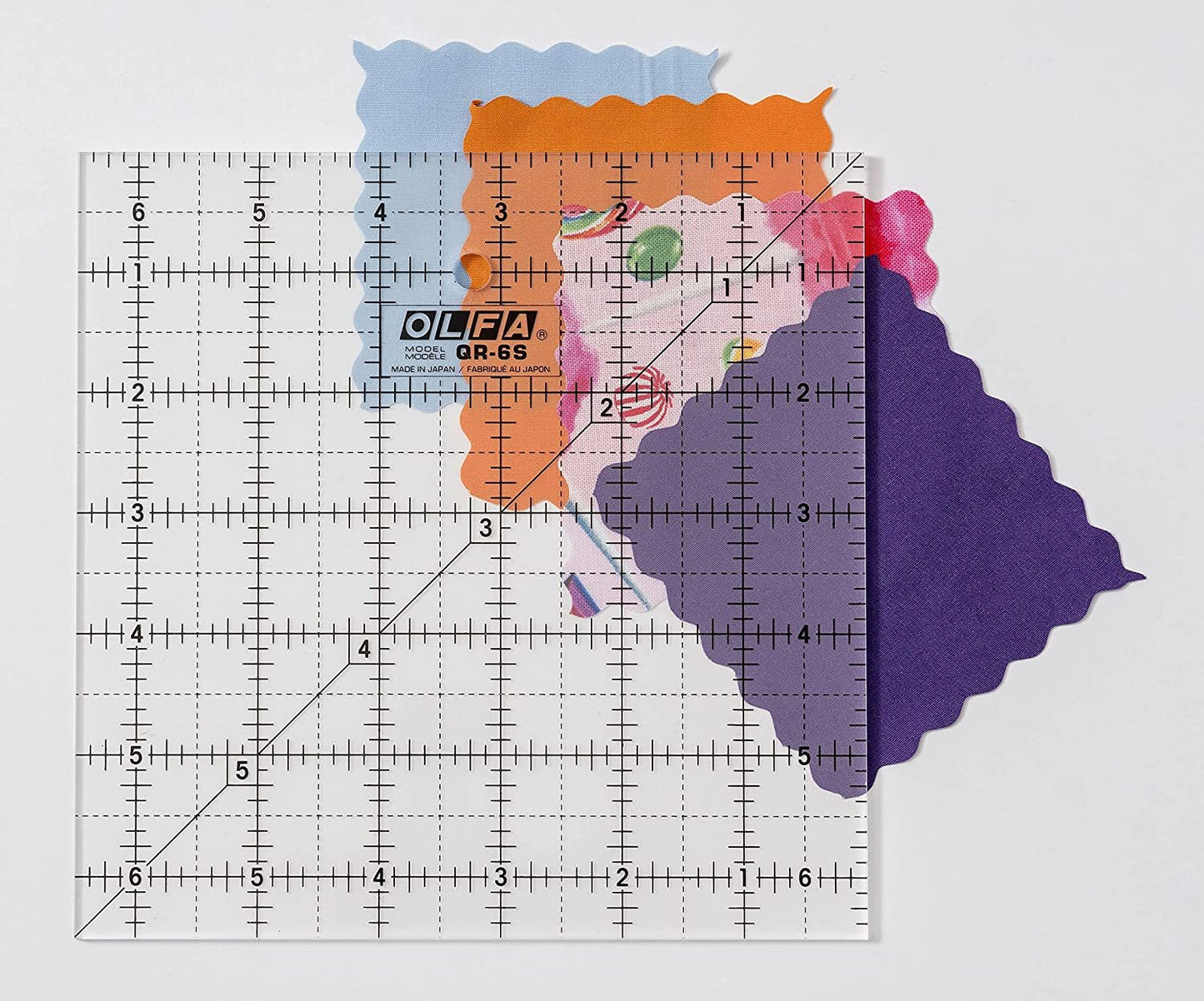 OLFA 1071798 QR-6S 6-1/2-Inch Square Frosted Advantage Acrylic Ruler