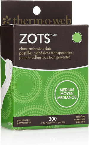 iCraft Zots Clear Adhesive Dots, Medium, 3/8" Diameter x 1/64" Thick, 300 Count