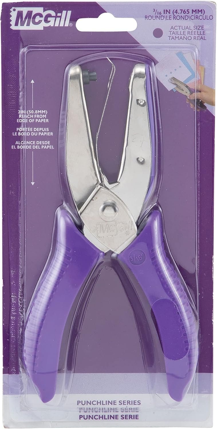 McGill 2" Reach Punchline Hole Punch, 3/16 Inch Round, Chrome/Purple (MCG53600C)