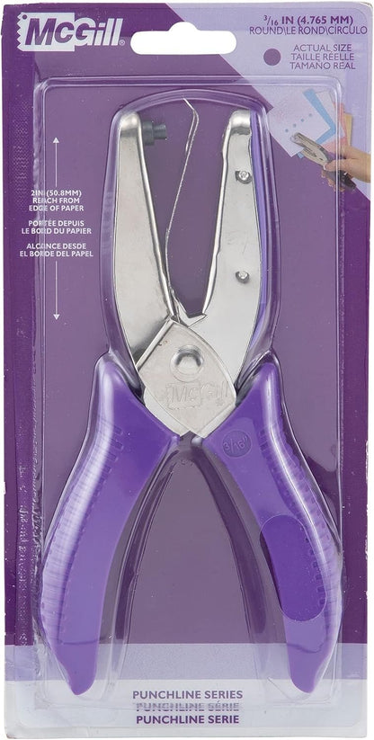 McGill 2" Reach Punchline Hole Punch, 3/16 Inch Round, Chrome/Purple (MCG53600C)