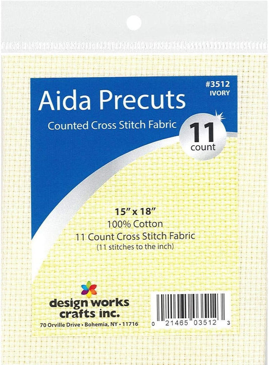 Design Works Crafts 11 Counted Cross Stitch-Ivory Pre-Cut Aida Fabric