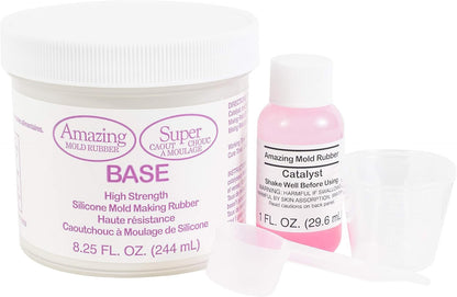 Alumilite Amazing Mold Rubber (0.75 lb 2 Part Kit) Tin-Based, High Strength, Pourable Liquid Silicone Mix for DIY Molding | Mold-Making Material for Casting Resin, Wax, Soap, Plaster, and Clay, Pink