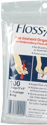 ACTION BAG Floss-A-Way Organizer, 3 by 5-Inch, 100-Pack