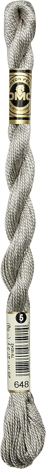 DMC 115 5-648 Pearl Cotton Thread, Light Beaver Grey, Size 5
