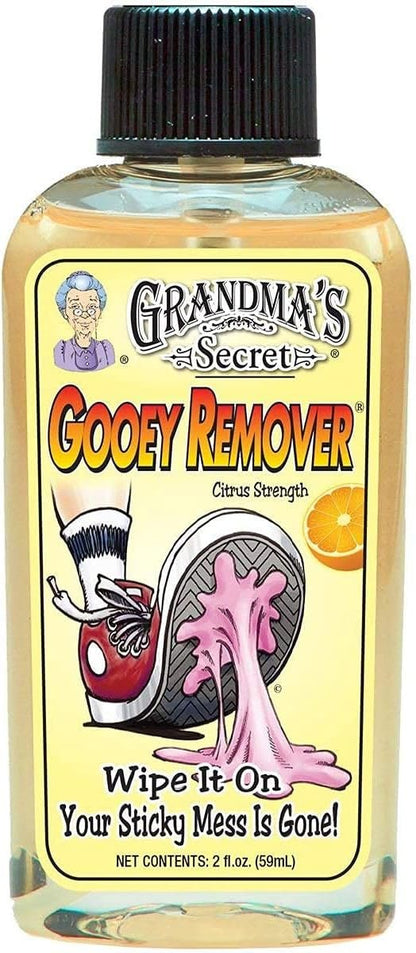 Grandma's Secret Gooey Remover 2 Ounce - Citrus Strength Goo and Adhesive Remover - Easily Removes Gum, Oil, Crayon, Candle Wax, Glue, Adhesive, Tape and Sticker Residue