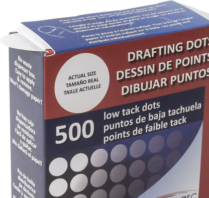 Pacific Arc Professional Blank Drafting Dots 7/8", Roll of 500 Dots per Box