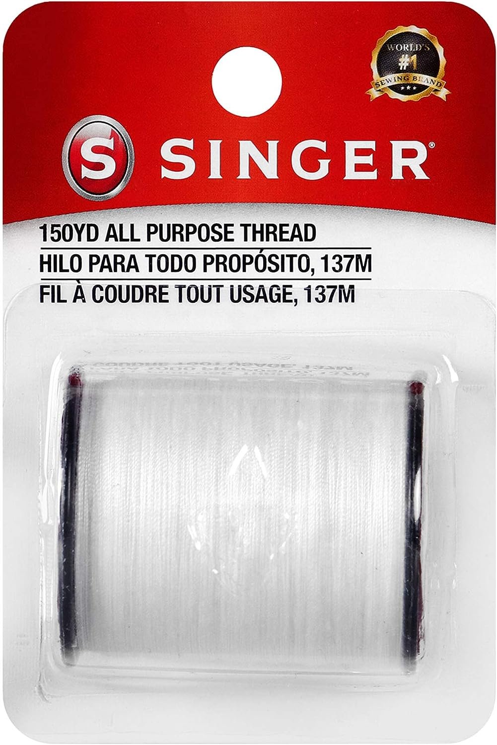 Singer 150-yard All Purpose Polyester Thread, 1-Pack, White