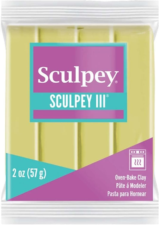 Sculpey III Polymer Oven-Bake Clay, Glow in the Dark, Non Toxic, 2 oz. bar, Great for modeling, sculpting, holiday, DIY, mixed media and school projects. Great for kids & beginners!