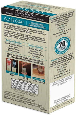 FamoWood 5050080 Glaze Coat Epoxy Kit - 1 Quart, Clear