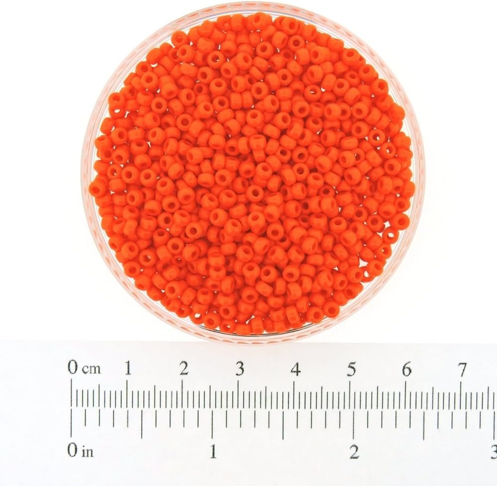 Round Seed Beads Size 8/0 22g Opaque Orange