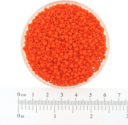 Round Seed Beads Size 8/0 22g Opaque Orange