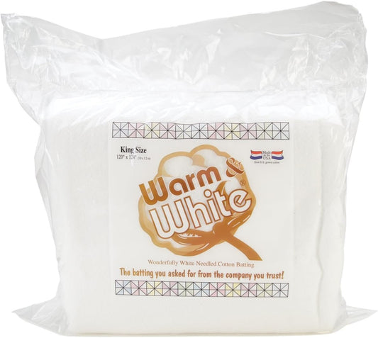 Warm & White Cotton Batting (120'' x 124'') King Size