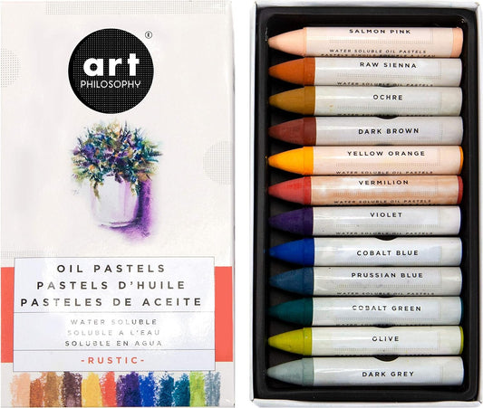 Prima Marketing Prima Art Philosophy Water Soluble Oil Pastels 12/Pkg-Rustic