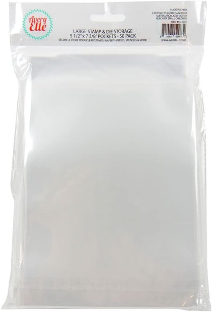 Avery Elle Stamp & Die Storage Pockets 50/Pkg Large 5 ½” x 7 3/8", Single Pack