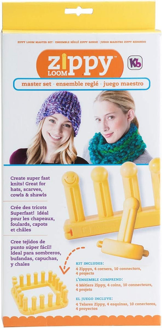 Authentic Knitting Board KB Zippy Master Set, 7" X 15", Yellow
