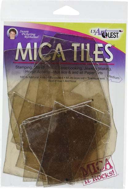 US Artquest Mica Tile Medium Pieces 1-Ounce, Approx 5-Inch by 6-Inch