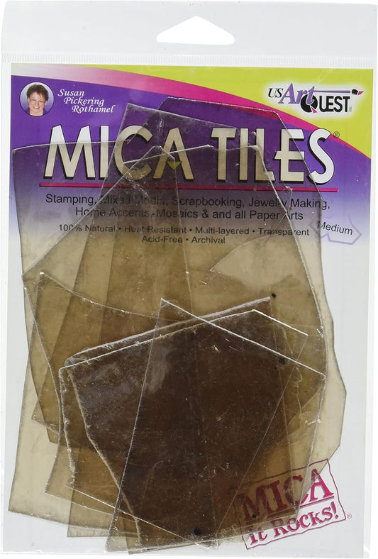 US Artquest Mica Tile Medium Pieces 1-Ounce, Approx 5-Inch by 6-Inch