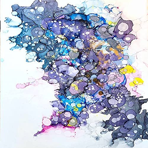 PIXISS 5” x 7’’ Alcohol Ink Paper 25 Sheets & Ink Blower