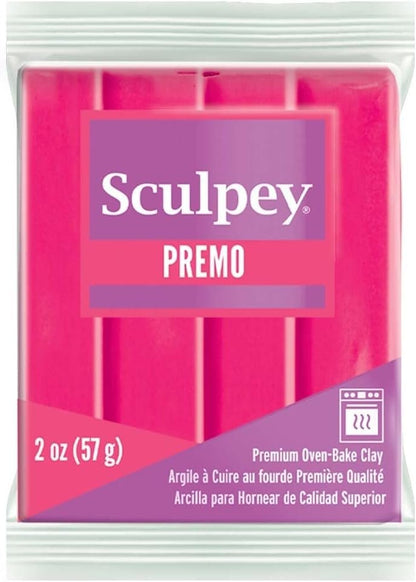 Sculpey Premo™ Polymer Oven-Bake Clay, Fluorescent Pink, Non Toxic, 2 oz. bar, Great for jewelry making, holiday, DIY, mixed media and more. Premium clay perfect for clayers and artists.
