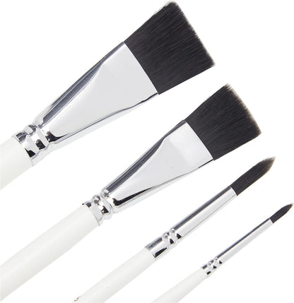 Ranger MDA55761 Brushes 4/Pk Round 3, Fine Point 6, Flat .75" & 1"