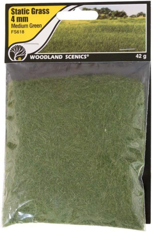 Woodland Scenics Static Grass 4mm-Medium Green -FS618