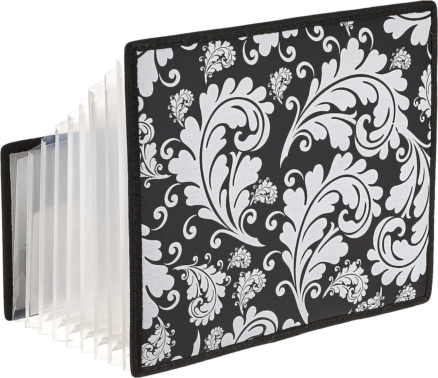 Storage Studios Projections Paper Holder with 10 Expandable Sections, 14.625 x 9 x 14.25 Inches, Black and White (CH92650)