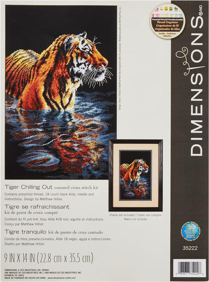 Dimensions 'Wintry Wolf' Stamped Cross Stitch Kit, 9'' W x 14'' H Gray