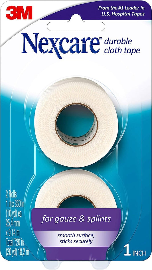 Nexcare Durapore Durable Cloth Tape 1 Inch X 10 Yards, (Pack of 2), From the #1 Leader in U.S. Hospital Tapes