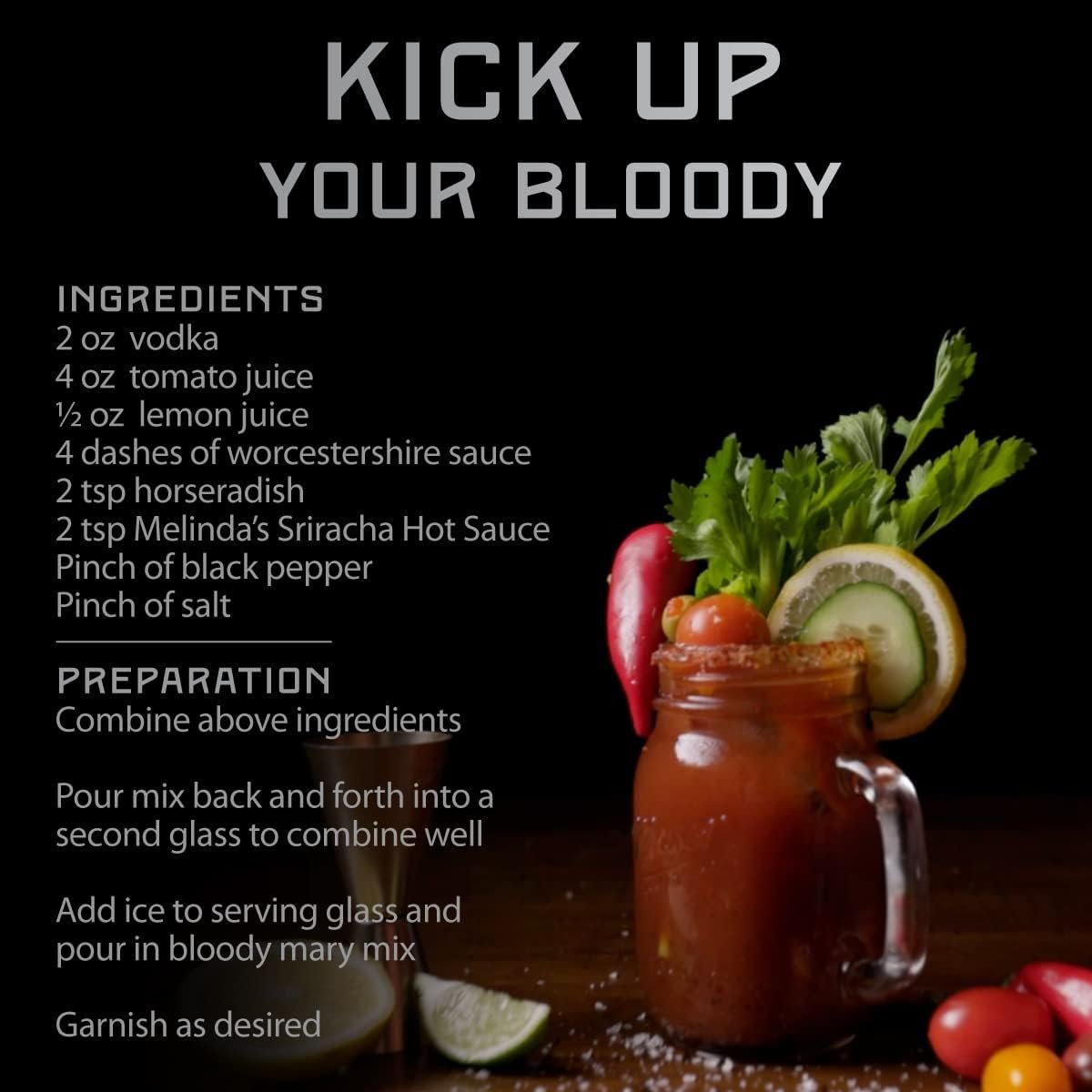 Melinda’s Sriracha Hot Sauce - Classic, Gourmet Sriracha Sauce Made with Fermented Red Jalapeños & Garlic - Keto, Kosher, Vegan, Non-GMO and Gluten Free Hot Sauce - 12oz, 1 Pack