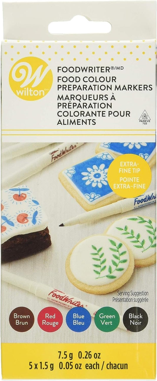 Wilton W609105 Food Writer, Extra-Fine Tip for Edible Color Markers, 0.25-Ounce, 5-Pack