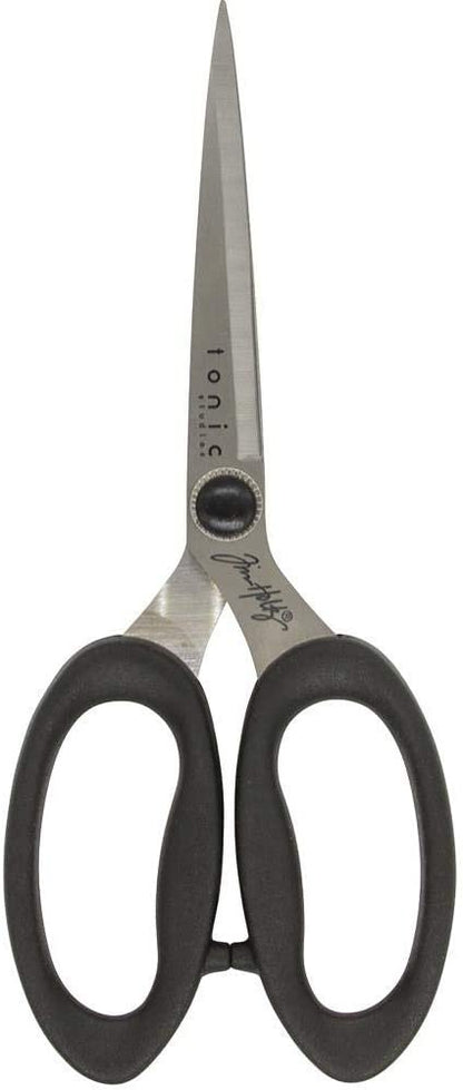 Tim Holtz Haberdashery Snip Scissors Set - Soft Grip Durable Snips 5" & Scissors 6" with Storage Tins - 2 Items