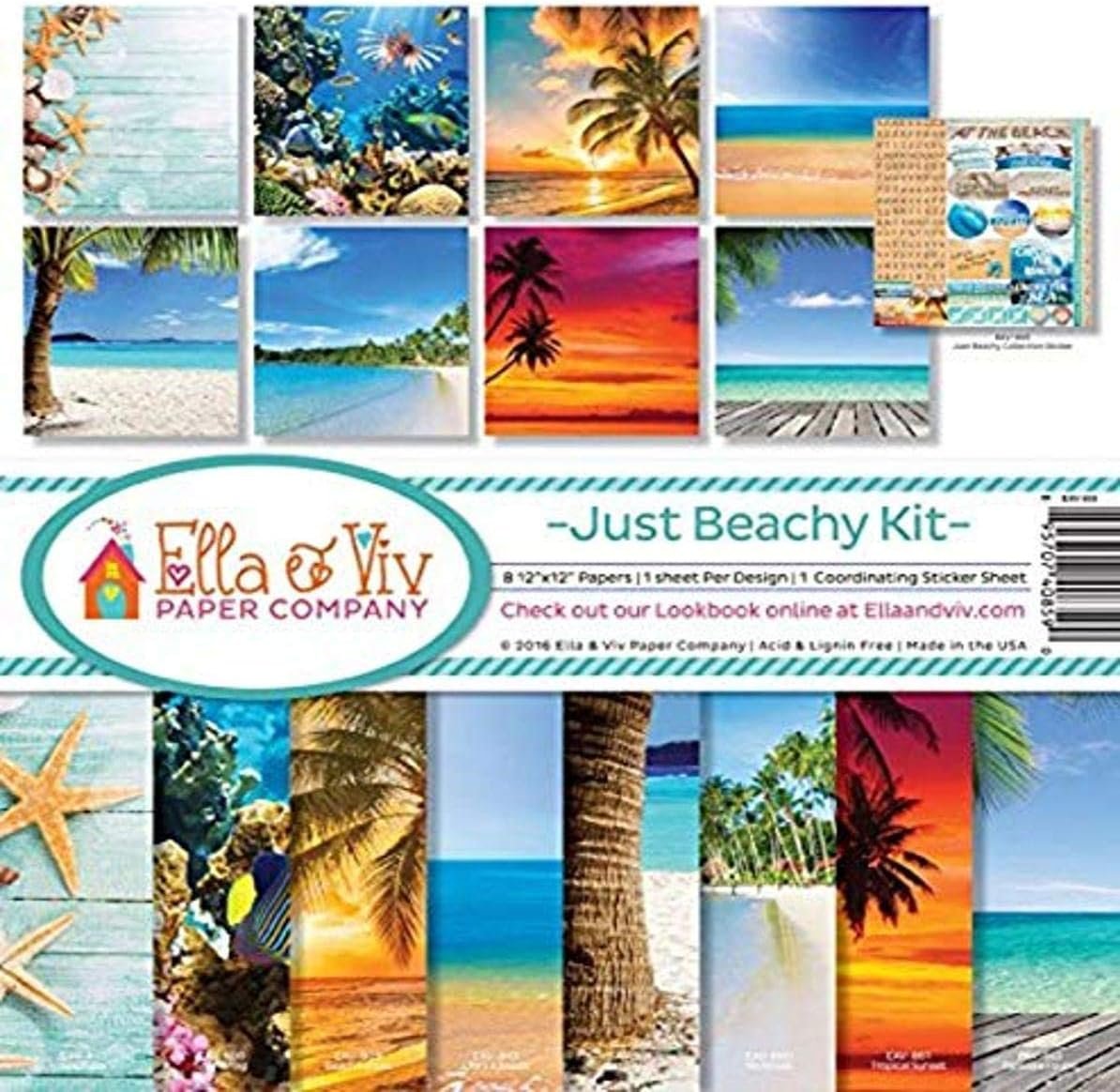 Ella & Viv by Reminisce EAV-859 Ella & Viv Just Beachy Scrapbook Collection Kit