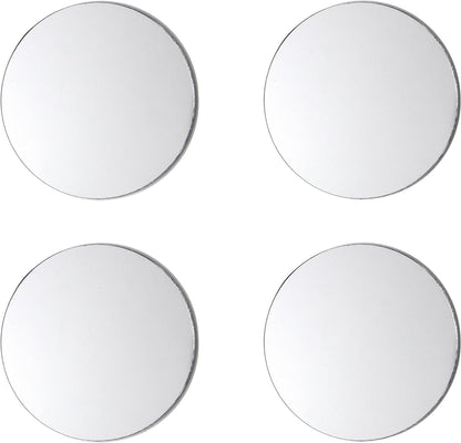 Cousin DIY Mirror 4 Piece Round Glass Set, 2 inch Diameter