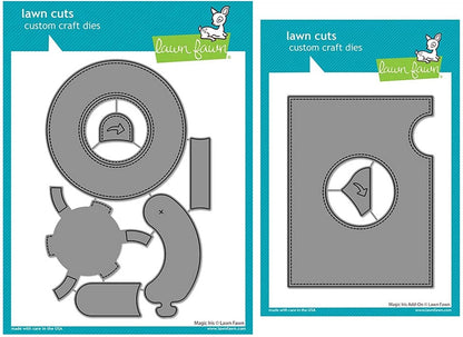 Lawn Fawn Magic Iris Interactive Custom Craft Die and Magic Iris Add-on Custom Craft Die, Bundle of 2 Items (LF2238, LF2239)