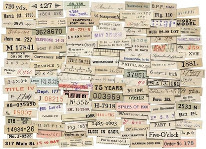 Tim Holtz Idea-Ology 2022 Memoir Ephemera Pack, Flashcards, Curator Snippets, Number Snippets and Gauge Dials - 538 Pieces, Bundle of 5 Packages (TH94221, TH94222, TH94224, TH94225, TH94152)