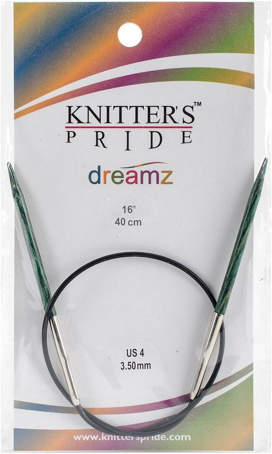 Knitter's Pride-Dreamz Fixed Circular Needles 16", Size 4/3.5mm,Black