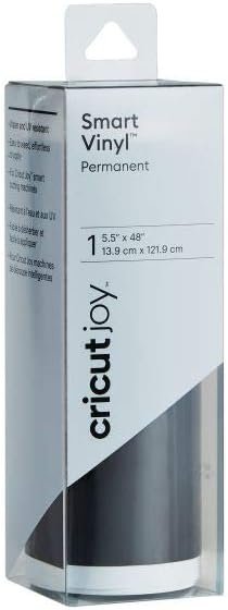 Cricut Smart Permanent Vinyl (5.5in x 48in, Black) for Joy machine - matless cutting for shapes up to 4ft, & repeated cuts up to 20ft