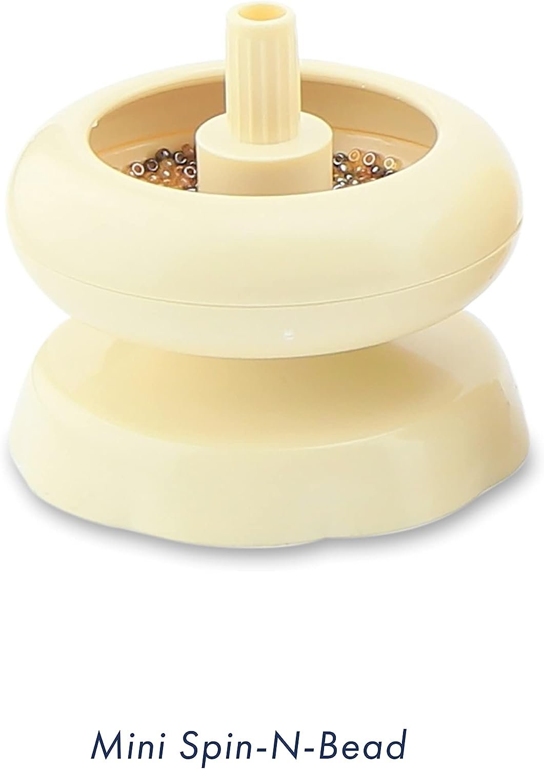 Beadalon Spin N Bead Jewelry Making Tool Wood Bead Bowl - Includes a Curved Needle for Easy Bead Stringing