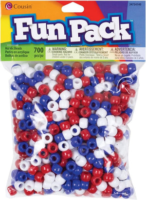 Red, White, Blue Patriotic Pony Bead Fun