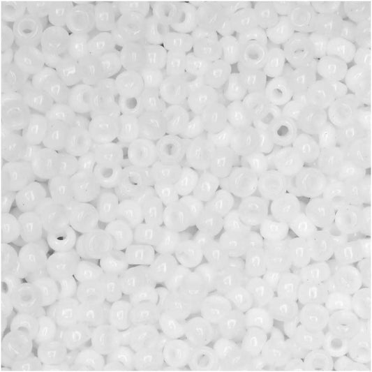 White Opaque Miyuki Japanese round rocailles glass seed beads 11/0 Approximately 24 gram 5 inch tube