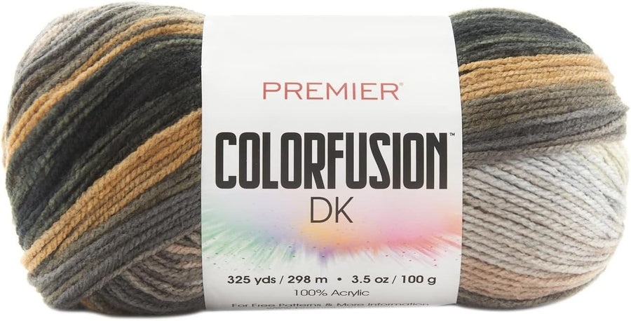 Premier Yarns Colorfusion DK Weight Yarn, Acrylic Yarn with Colorful Self-Striping Hues, Machine-Washable, Tropical, 3.5 oz, 325 Yards