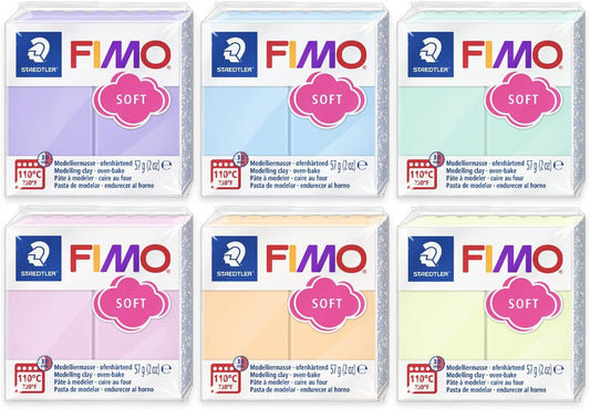 FIMO Soft Polymer Oven Modelling Clay - 57g - Set of 6 - Pastel Finish