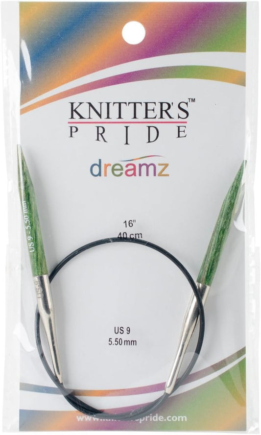 Knitter's Pride-Dreamz Fixed Circular Needles 16", Size 9/5.5mm,Green