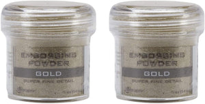 Gold & Silver - 2-Pack Variety - Ranger Embossing Powder, 1 Jar Super Fine Gold + 1 Jar Super Fine Silver