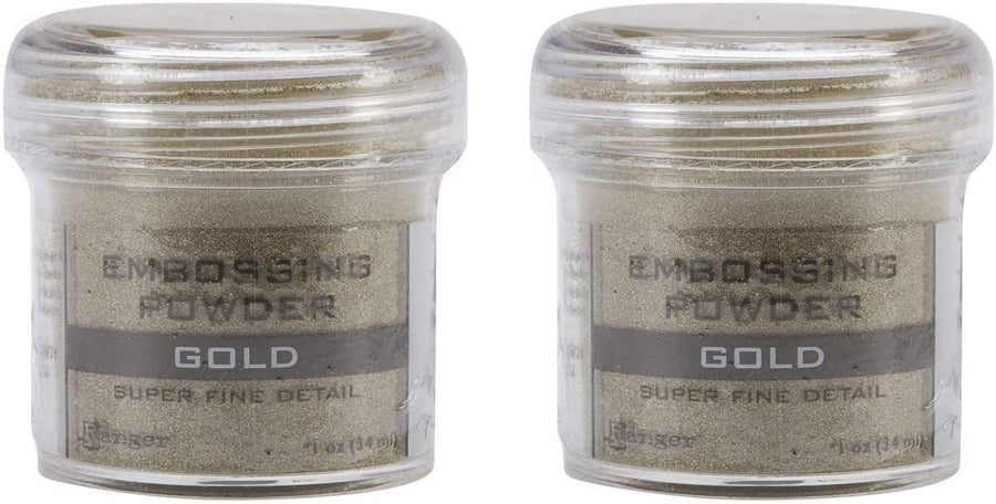 Gold & Silver - 2-Pack Variety - Ranger Embossing Powder, 1 Jar Super Fine Gold + 1 Jar Super Fine Silver