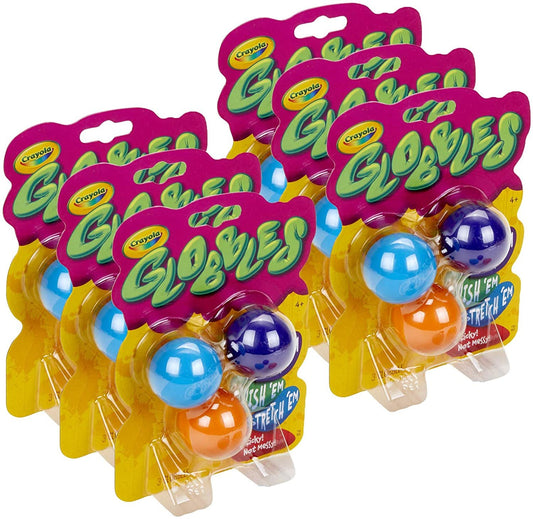 Crayola Globbles Squish Toys, Assorted Colors, 3 Per Pack, 6 Packs