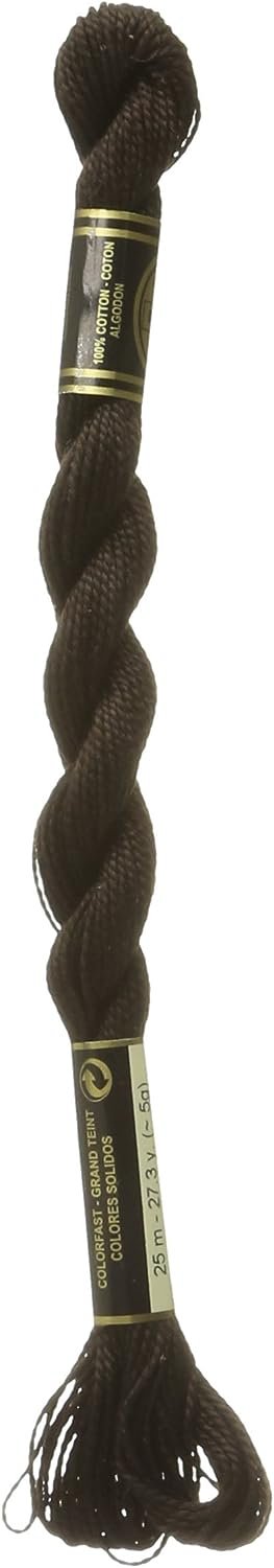 DMC 115 5-3371 Pearl Cotton Thread, Black Brown, Size 5