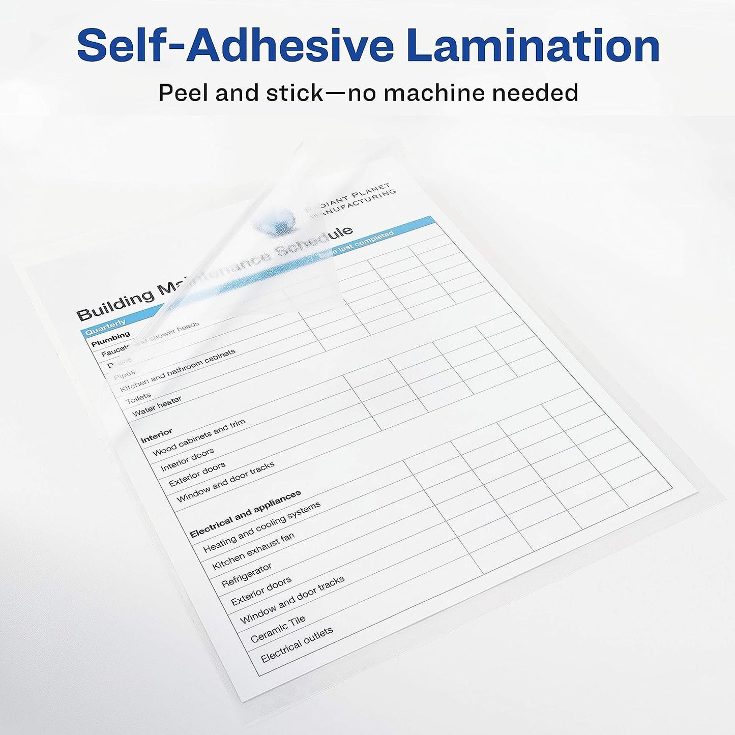 Avery Self-Adhesive Laminating Sheets